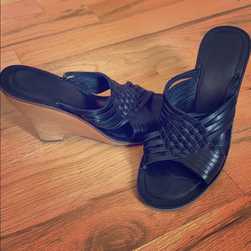 Michael Kors black wedge slides